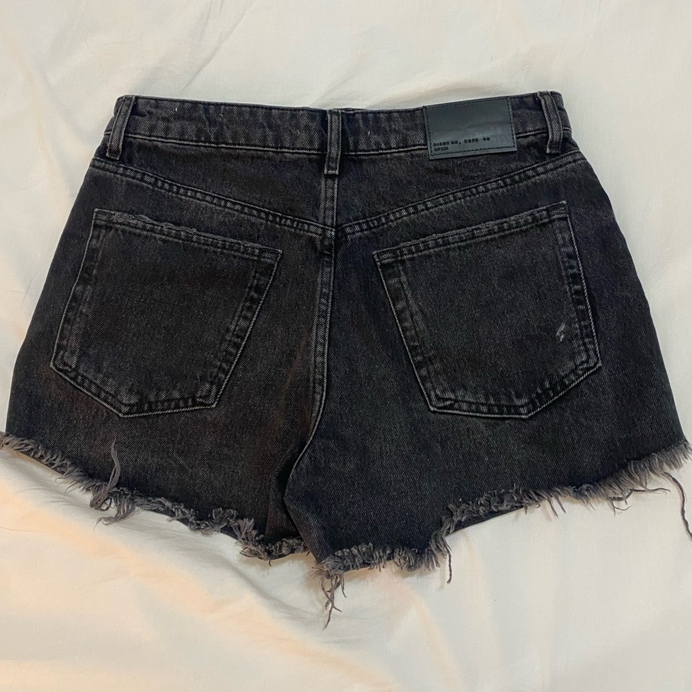 Zara black high waist denim shorts